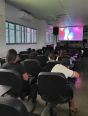 Sessão de cinema faz parte da visita dos alunos do Centro Municipal de Educação Básica Professora Lívia Lorene Bueno Maia ao Câmpus de Arraias (Foto: Elane Alves e Tayná Jesus)